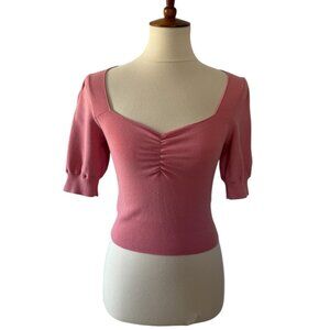 & Other Stories Womens Knit Top Short Sleeve Puffy Sleeve Small